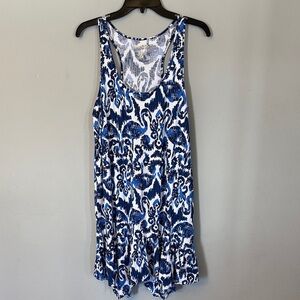 Lilly Pulitzer Blue and White Cotton Patterned Dress